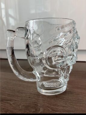 Boneshaker Indian Pale Ale Skull Mug Glass Beer Stein Pirate Luminarc USA EUC